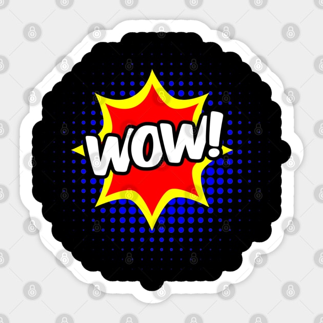 WOW - Popart Sticker by Boo Face Designs